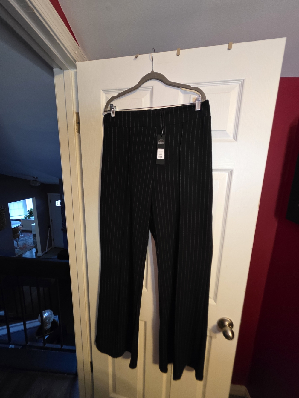 Fashion Nova Black Pinstripe Wide Leg Pants